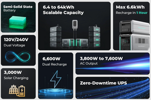 Batería Zendure SuperBase V 6.4KWh | 6438 Watts horas | 120V/240V, 3800W ☀️♻️ | (Perfecto para apagones en apartamentos, casa, condominios, camping).
